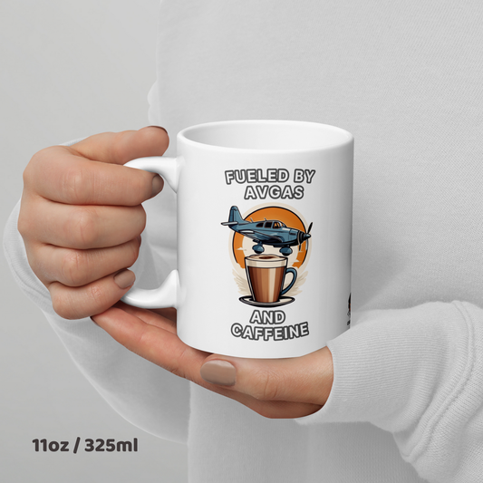 Pilot Coffee Mug – Fueled by Avgas and Caffeine