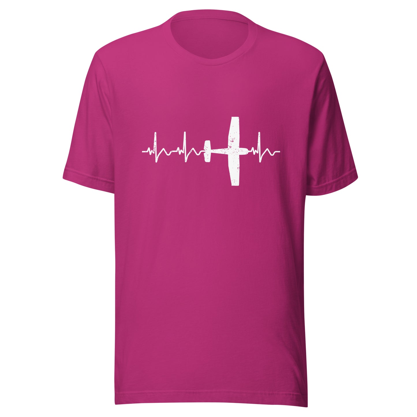 Heartbeat ECG Curve Unisex T-Shirt with “Cessna” Airplane - Show your passion for aviation