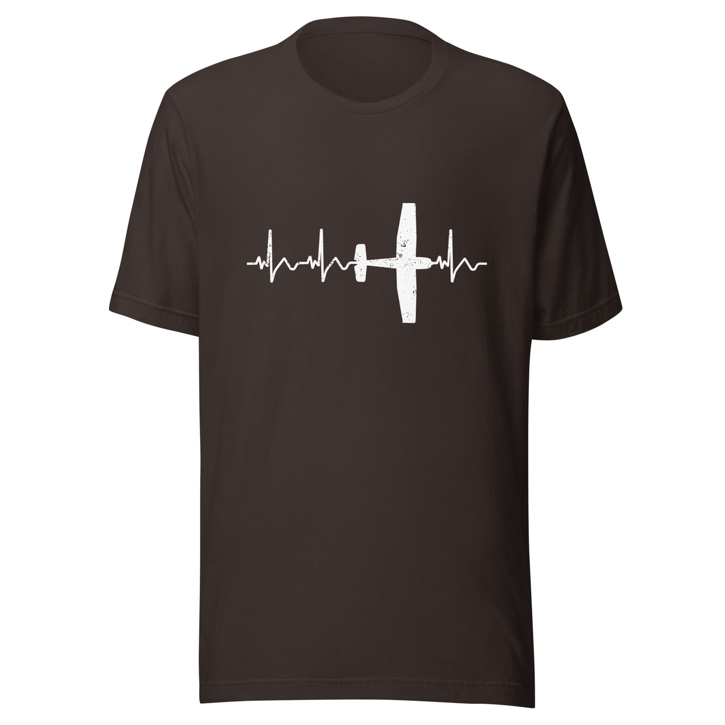 Heartbeat ECG Curve Unisex T-Shirt with “Cessna” Airplane - Show your passion for aviation