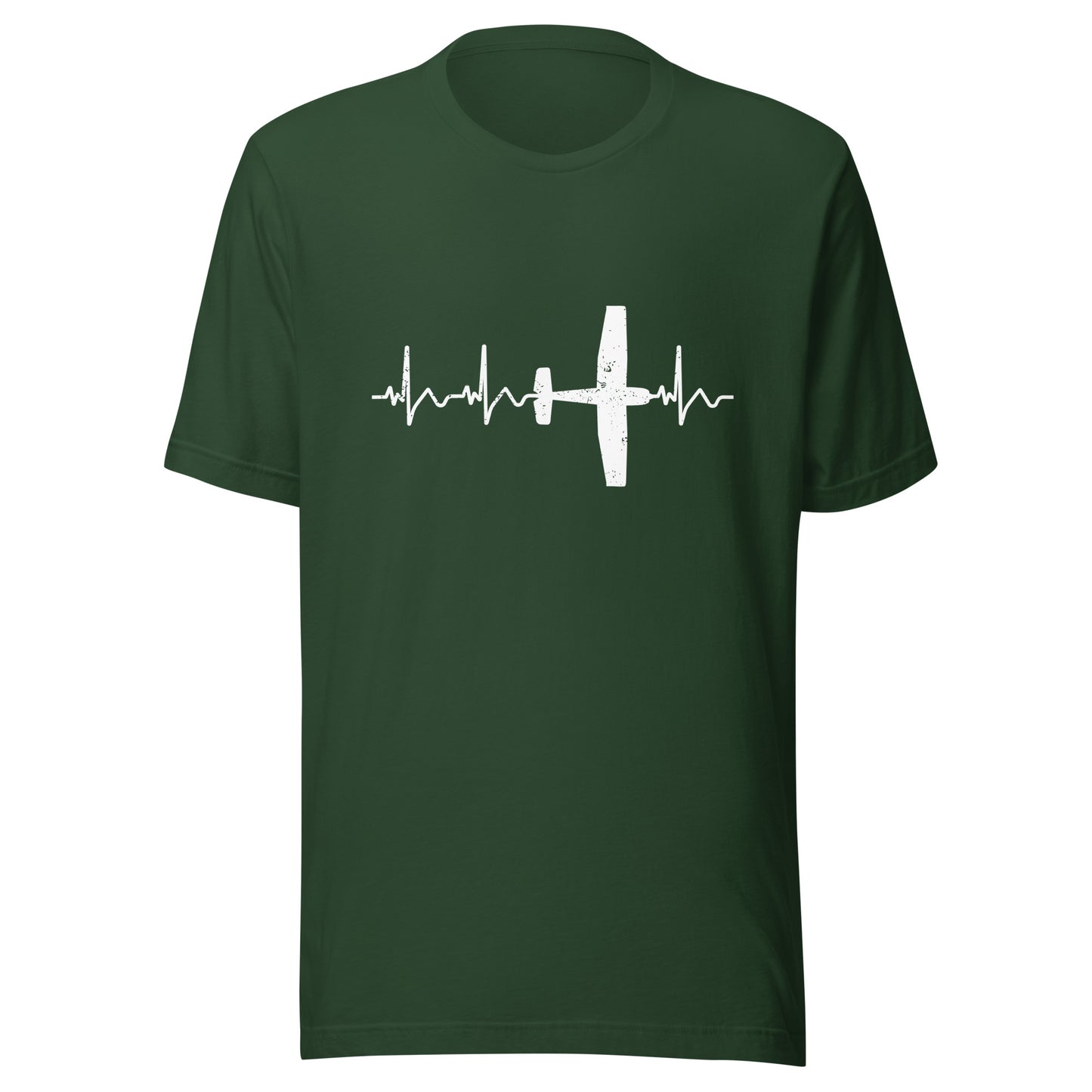 Heartbeat ECG Curve Unisex T-Shirt with “Cessna” Airplane - Show your passion for aviation