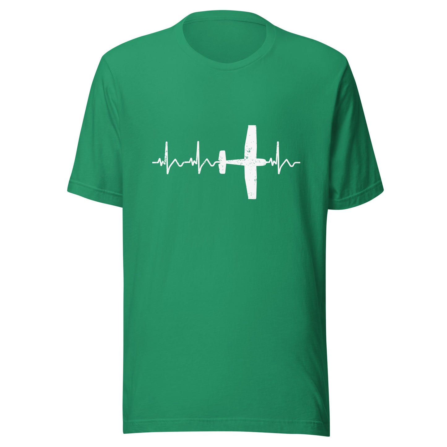 Heartbeat ECG Curve Unisex T-Shirt with “Cessna” Airplane - Show your passion for aviation