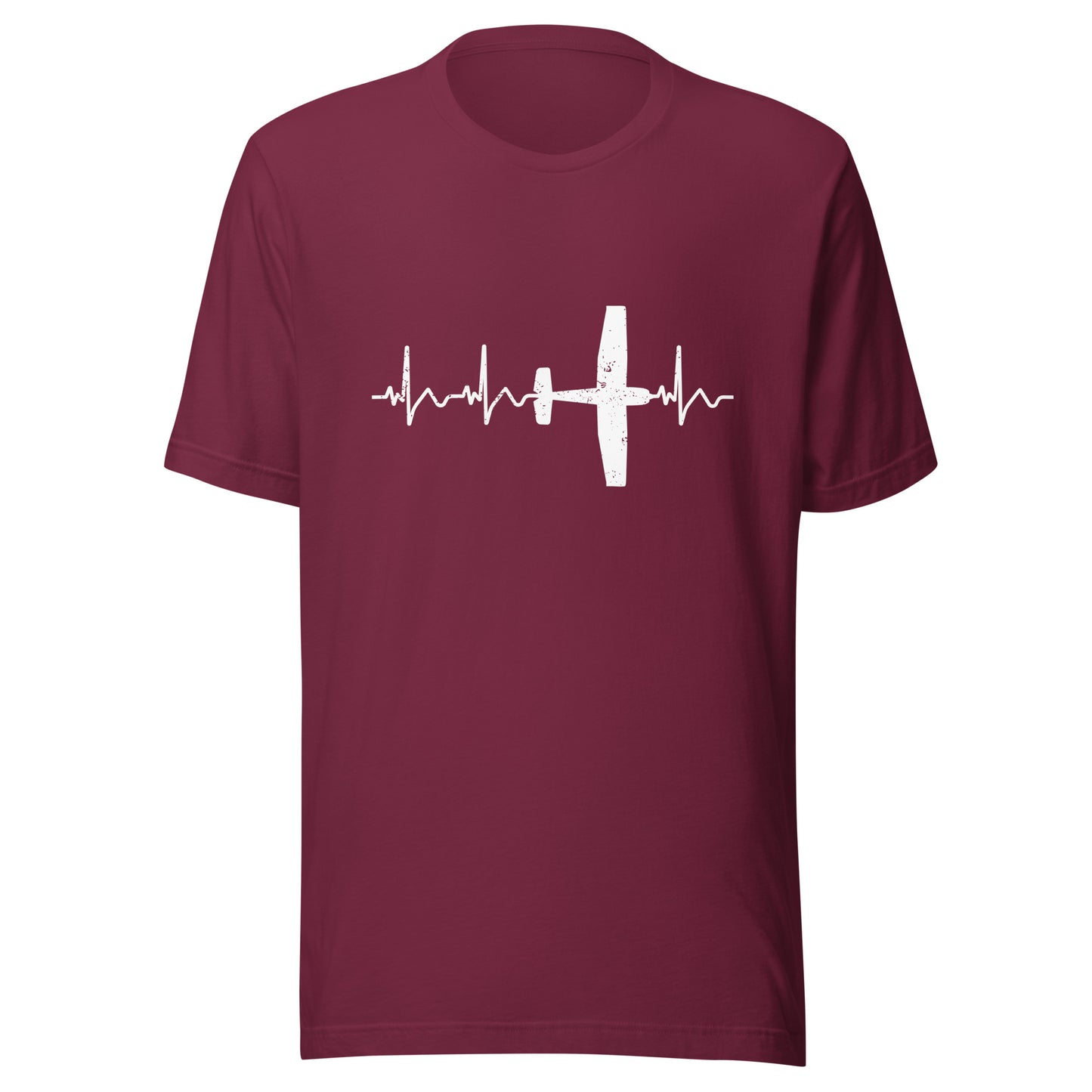Heartbeat ECG Curve Unisex T-Shirt with “Cessna” Airplane - Show your passion for aviation