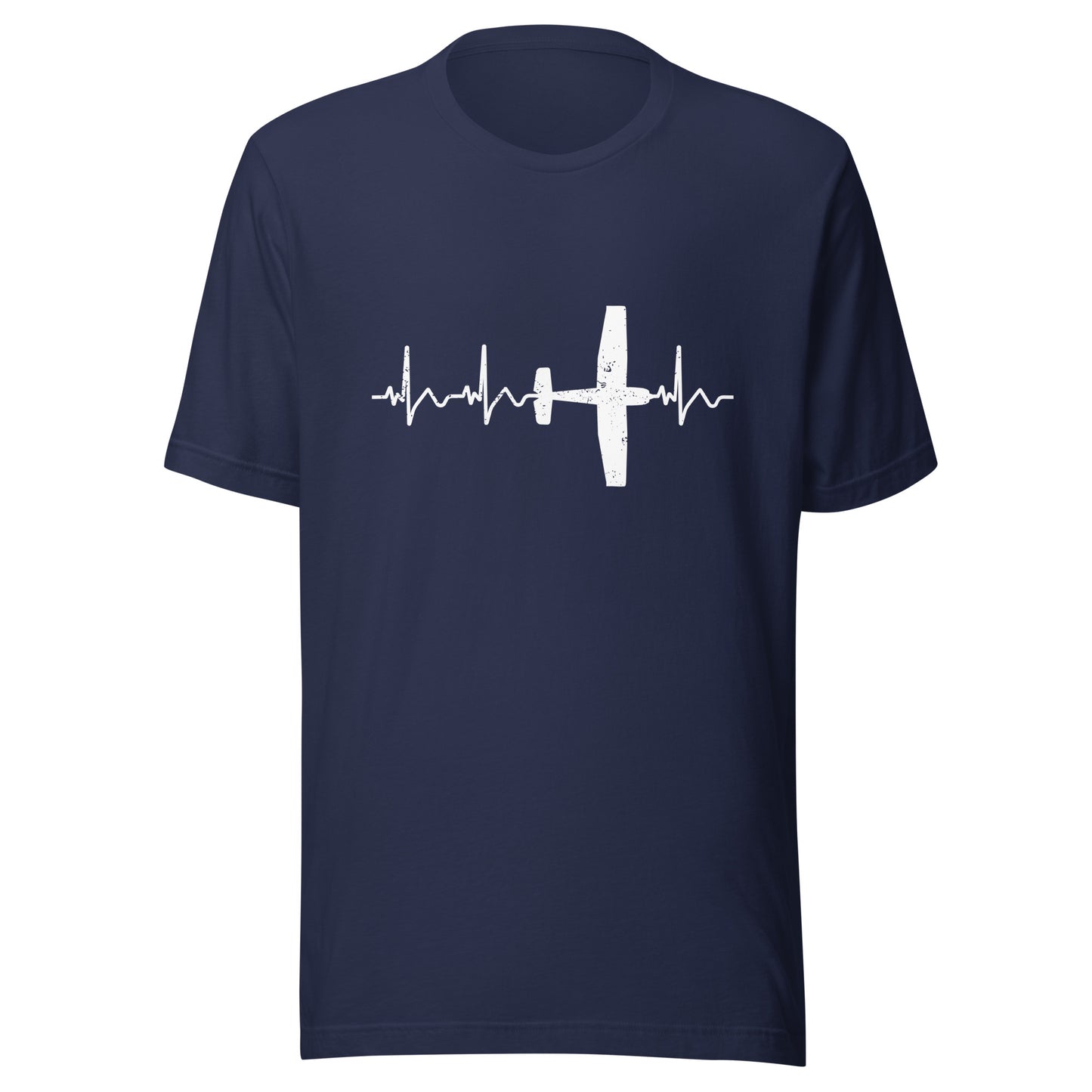 Heartbeat ECG Curve Unisex T-Shirt with “Cessna” Airplane - Show your passion for aviation