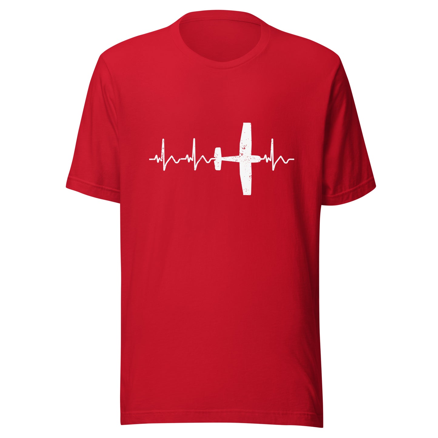 Heartbeat ECG Curve Unisex T-Shirt with “Cessna” Airplane - Show your passion for aviation
